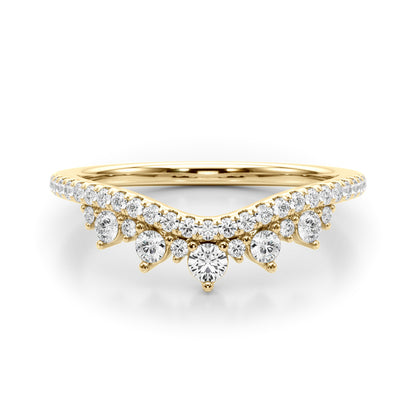 14K Yellow Gold Lab Grown Diamond Chevro Band With 0.22 TCW Diamond (Lab Grown VS-SI1, E/F/G)