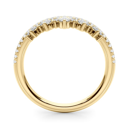 14K Yellow Gold Lab Grown Diamond Chevro Band With 0.22 TCW Diamond (Lab Grown VS-SI1, E/F/G)