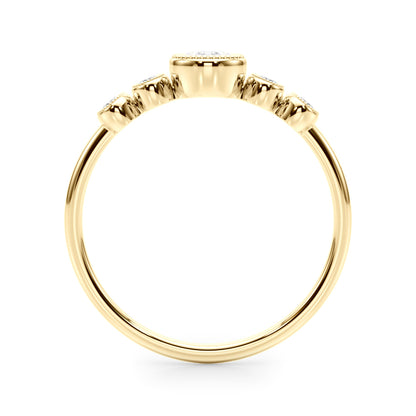 14K Yellow Gold Lab Grown Diamond 5 Stone Fashion Ring With Round Center With 0.32 TCW Diamond (Lab Grown VS-SI1, E/F/G)