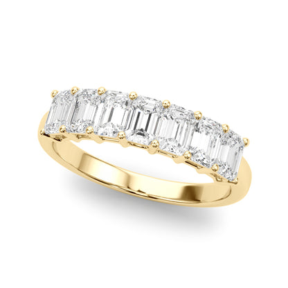 14K Yellow Gold Lab Grown Diamond 7 Stone Band Emerald Cut With 1.75 TCW Diamond (Lab Grown VS-SI1, E/F/G)