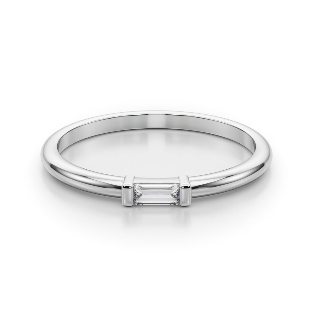 14K White Gold Lab Grown Diamond Fashion Band With 0.12 TCW Diamond (Lab Grown VS-SI1, E/F/G)