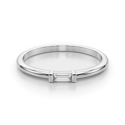 14K White Gold Lab Grown Diamond Fashion Band With 0.12 TCW Diamond (Lab Grown VS-SI1, E/F/G)