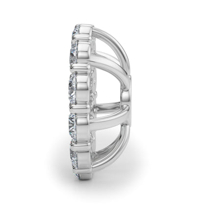 14K White Gold Lab Grown Diamond Earring Jacket For 2.0 Ct With 0.90 TCW Diamond (Lab Grown VS-SI1, E/F/G)