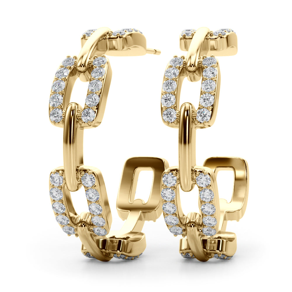 14K Yellow Gold Lab Grown Diamond Fashion Earrings With 1.04 TCW Diamond (Lab Grown VS-SI1, E/F/G)