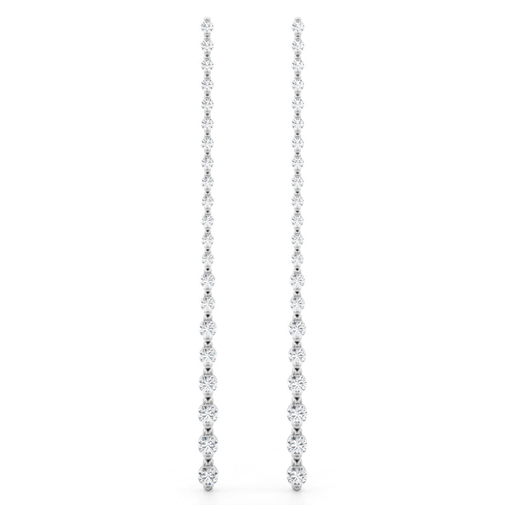 14K White Gold Lab Grown Diamond Earrings With 2.60 TCW Diamond (Lab Grown VS-SI1, E/F/G)