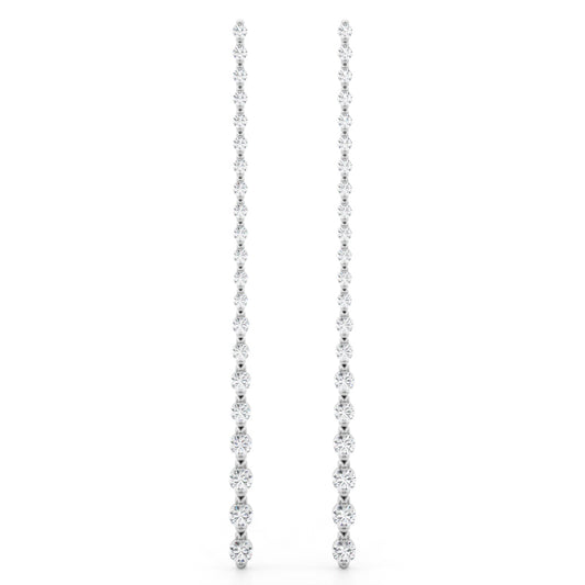 14K White Gold Lab Grown Diamond Earrings With 2.60 TCW Diamond (Lab Grown VS-SI1, E/F/G)