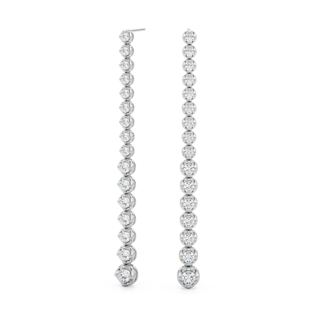 14K White Gold Lab Grown Diamond Earrings With 2.36 TCW Diamond (Lab Grown VS-SI1, E/F/G)