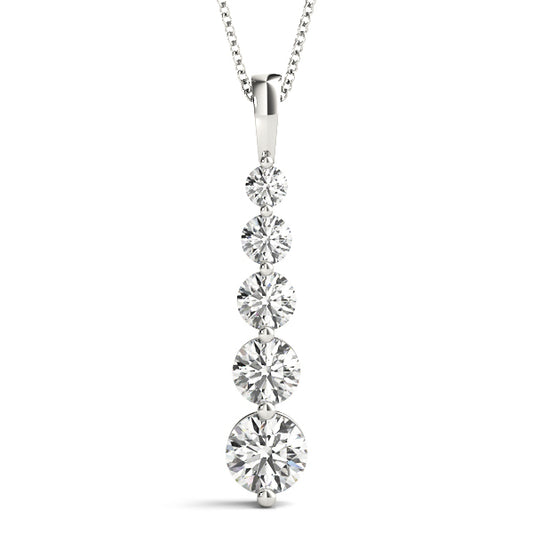 14K White Gold Lab Grown Diamond Necklace With 1.65 TCW Diamond (Lab Grown VS-SI1, E/F/G)