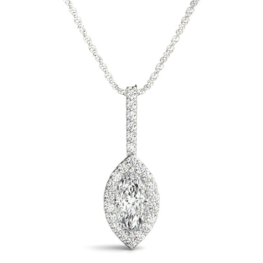 14K White Gold Lab Grown Diamond Necklace With 0.67 TCW Diamond (Lab Grown VS-SI1, E/F/G)