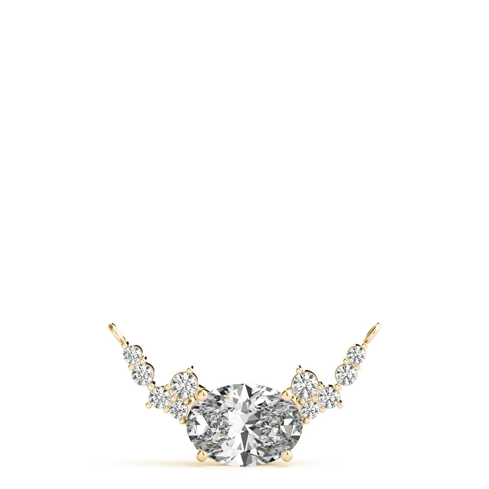 14K Yellow Gold Lab Grown Diamond Necklace With 0.09 TCW Diamond (Lab Grown VS-SI1, E/F/G)