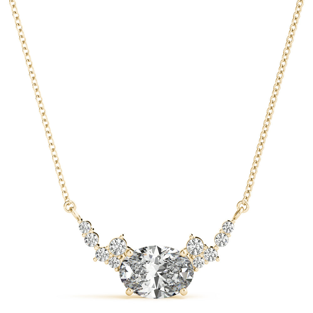 14K Yellow Gold Lab Grown Diamond Necklace With 0.09 TCW Diamond (Lab Grown VS-SI1, E/F/G)