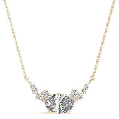14K Yellow Gold Lab Grown Diamond Necklace With 0.09 TCW Diamond (Lab Grown VS-SI1, E/F/G)