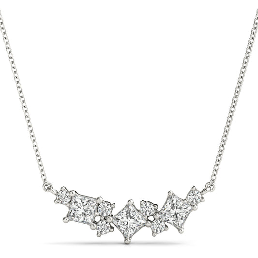 14K White Gold Lab Grown Diamond Necklace With 0.58 TCW Diamond (Lab Grown VS-SI1, E/F/G)