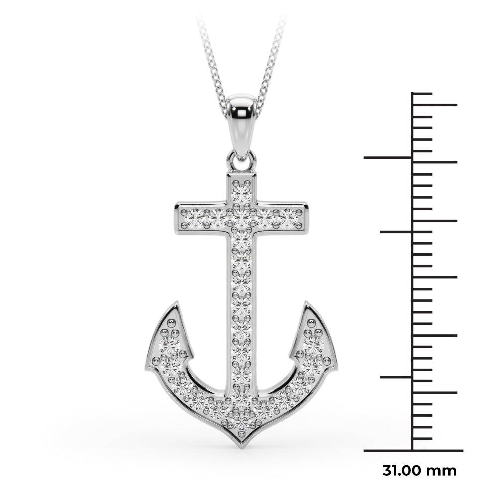 14K White Gold Lab Grown Diamond Necklace With 0.37 TCW Diamond (Lab Grown VS-SI1, E/F/G)