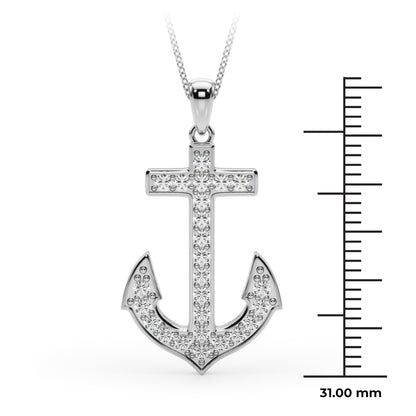 14K White Gold Lab Grown Diamond Necklace With 0.37 TCW Diamond (Lab Grown VS-SI1, E/F/G)