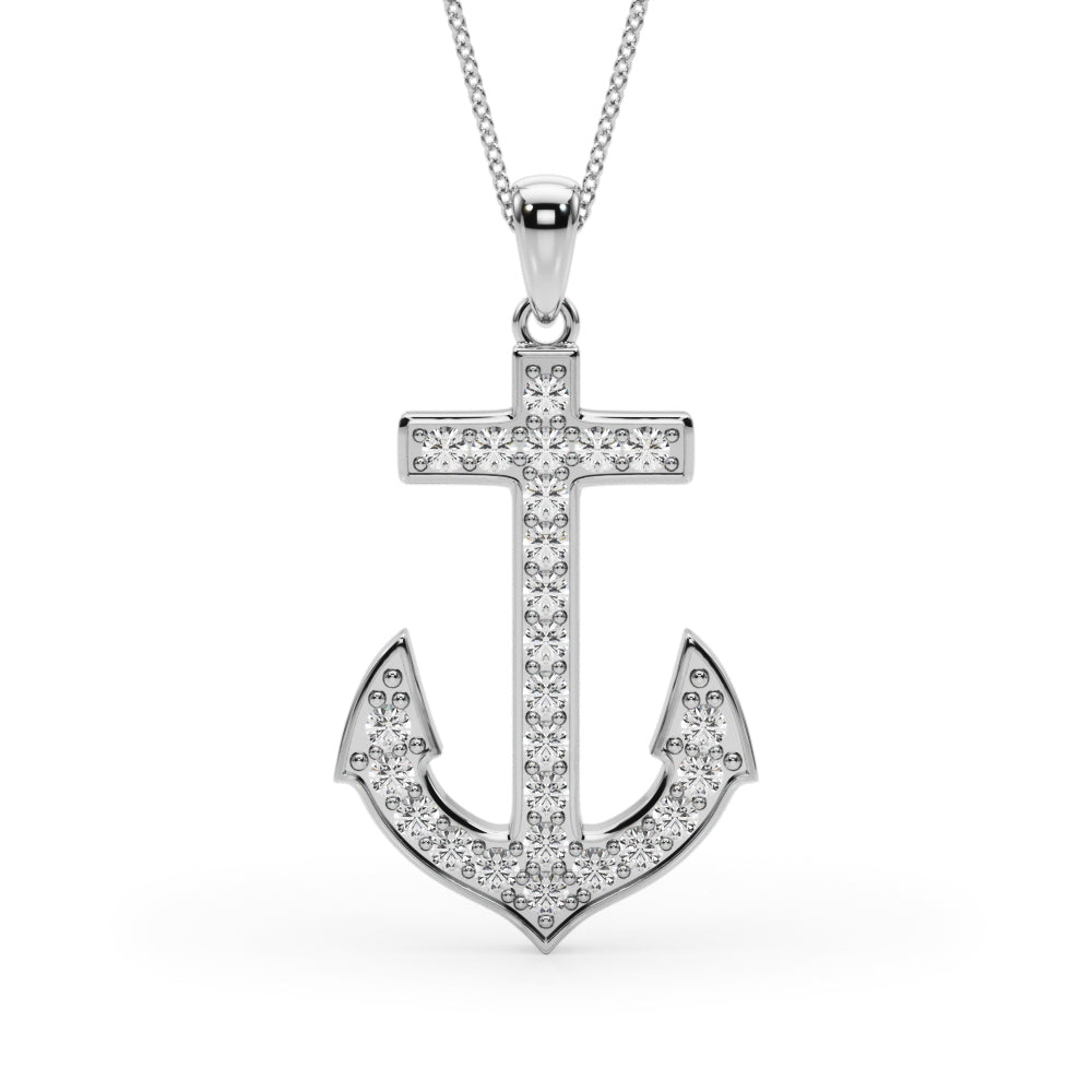 14K White Gold Lab Grown Diamond Necklace With 0.37 TCW Diamond (Lab Grown VS-SI1, E/F/G)