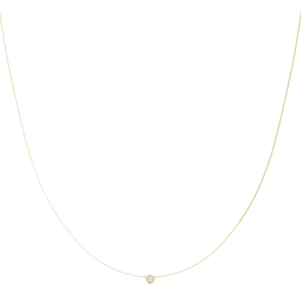 14K Yellow Gold Lab Grown Diamond Necklace With 0.25 TCW Diamond (Lab Grown VS-SI1, E/F/G)