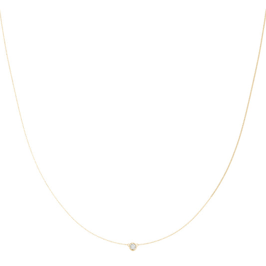 14K Yellow Gold Lab Grown Diamond Necklace With 0.25 TCW Diamond (Lab Grown VS-SI1, E/F/G)