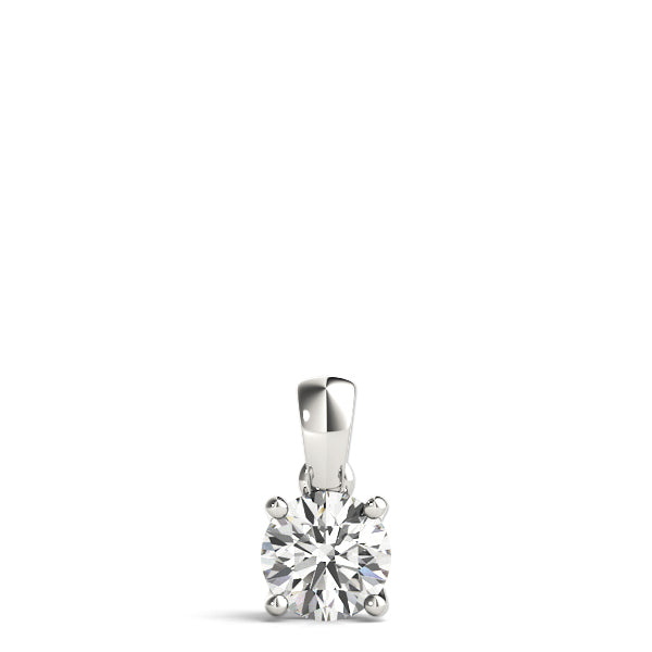 14K White Gold Pendants Solitaires With 0.50 TCW Diamond (Lab Grown VS-SI1, E/F/G)