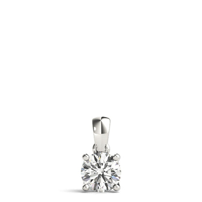 14K White Gold Pendants Solitaires With 0.50 TCW Diamond (Lab Grown VS-SI1, E/F/G)