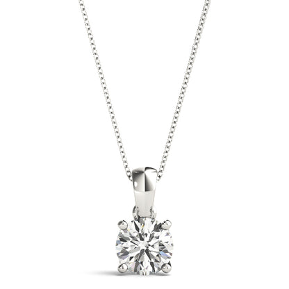 14K White Gold Pendants Solitaires With 0.50 TCW Diamond (Lab Grown VS-SI1, E/F/G)