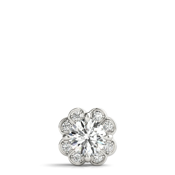 14K White Gold Pendants Halo With 0.57 TCW Diamond (Lab Grown VS-SI1, E/F/G)