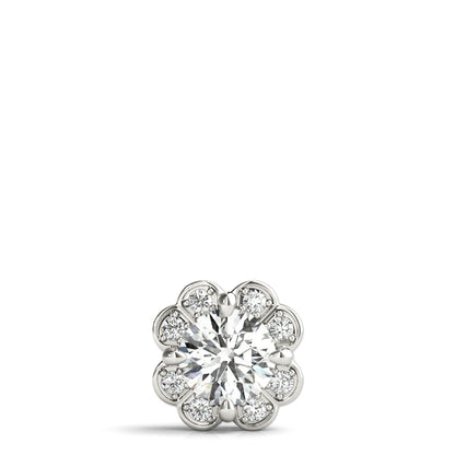 14K White Gold Pendants Halo With 0.57 TCW Diamond (Lab Grown VS-SI1, E/F/G)