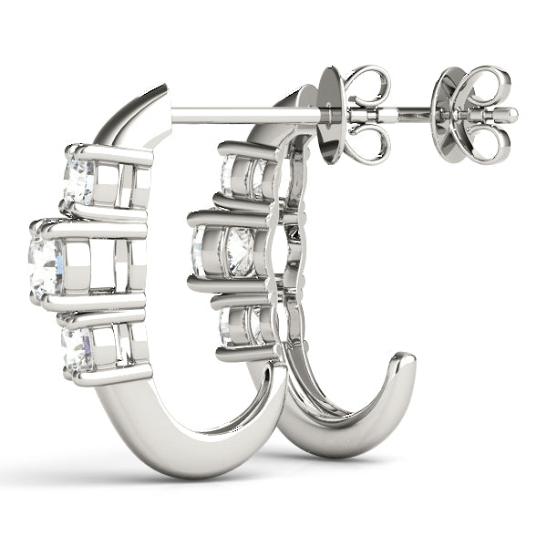 14K White Gold Earrings 3 Stone With 0.24 TCW Diamond (Lab Grown VS-SI1, E/F/G)