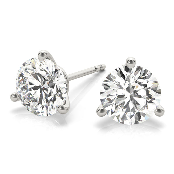 14K White Gold Earrings Single Stone With 0.25 TCW Diamond (Lab Grown VS-SI1, E/F/G)