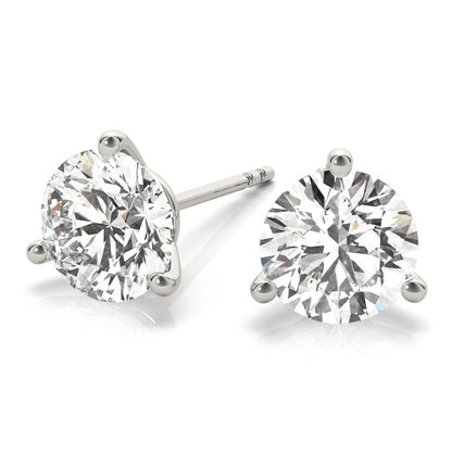 14K White Gold Earrings Single Stone With 0.25 TCW Diamond (Lab Grown VS-SI1, E/F/G)