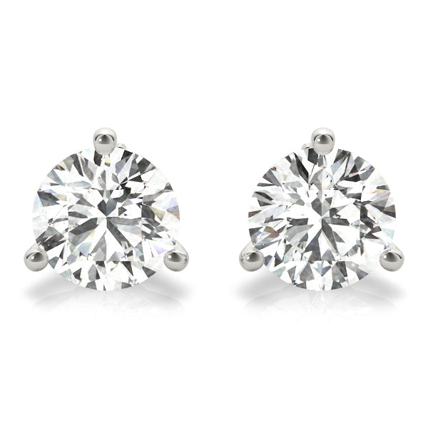 14K White Gold Earrings Single Stone With 0.25 TCW Diamond (Lab Grown VS-SI1, E/F/G)