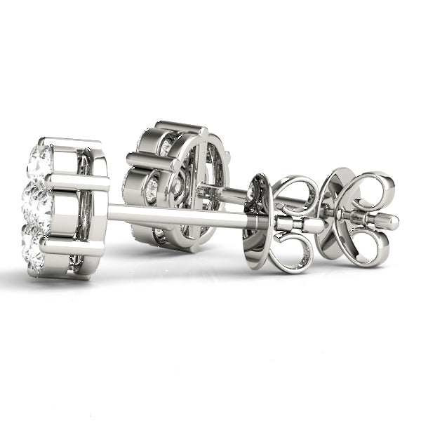 14K White Gold Earrings Cluster With 0.49 TCW Diamond (Lab Grown VS-SI1, E/F/G)
