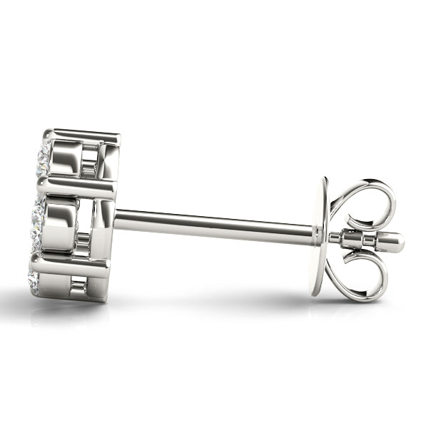 14K White Gold Earrings Cluster With 0.24 TCW Diamond (Lab Grown VS-SI1, E/F/G)