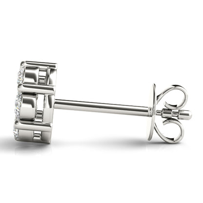 14K White Gold Earrings Cluster With 0.24 TCW Diamond (Lab Grown VS-SI1, E/F/G)