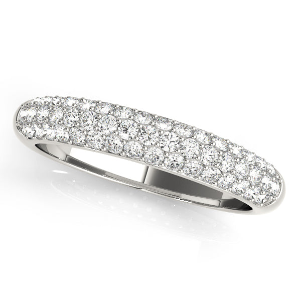 14K White Gold Wedding Bands Pave With 0.49 TCW Diamond (Lab Grown VS-SI1, E/F/G)