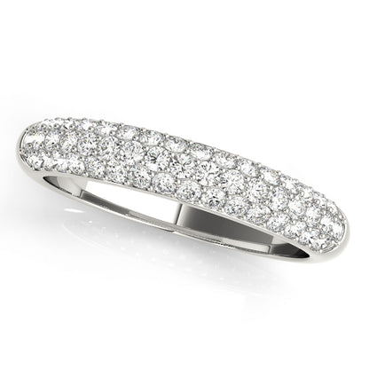 14K White Gold Wedding Bands Pave With 0.49 TCW Diamond (Lab Grown VS-SI1, E/F/G)
