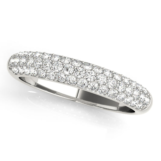 14K White Gold Wedding Bands Pave With 0.49 TCW Diamond (Lab Grown VS-SI1, E/F/G)