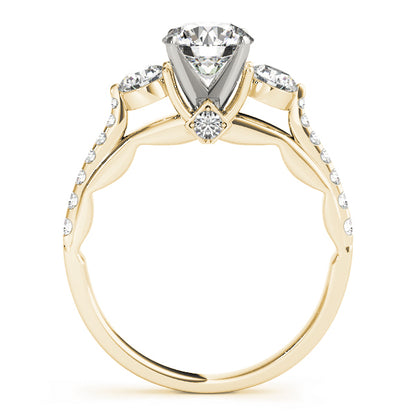 14K Yellow Gold Engagement Rings 3 Stone Round With 0.45 TCW Diamond (Lab Grown VS-SI1, E/F/G)