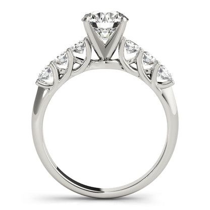 14K White Gold Engagement Rings Single Row Prong Set With 0.30 TCW Diamond (Lab Grown VS-SI1, E/F/G)