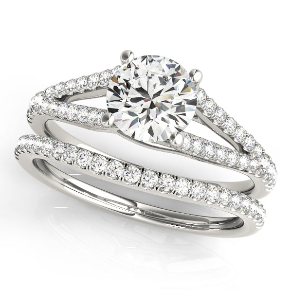 14K White Gold Engagement Rings Multirow With 0.14 TCW Diamond (Lab Grown VS-SI1, E/F/G)
