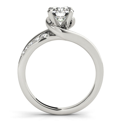 14K White Gold Engagement Rings Bypass With 0.13 TCW Diamond (Lab Grown VS-SI1, E/F/G)
