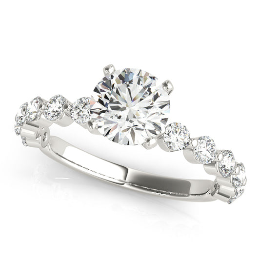 14K White Gold Single Prong Engagement Ring With 0.36 TCW Diamond (Lab Grown VS-SI1, E/F/G)