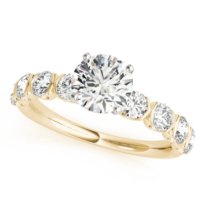 14K White and Yellow Gold Engagement Rings U Prong With 2.40 TCW Diamond (Lab Grown VS-SI1, E/F/G)