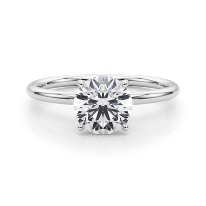 14K White Gold Engagement Ring Round Center With 3.08 TCW Diamond (Lab Grown VS-SI1, E/F/G)