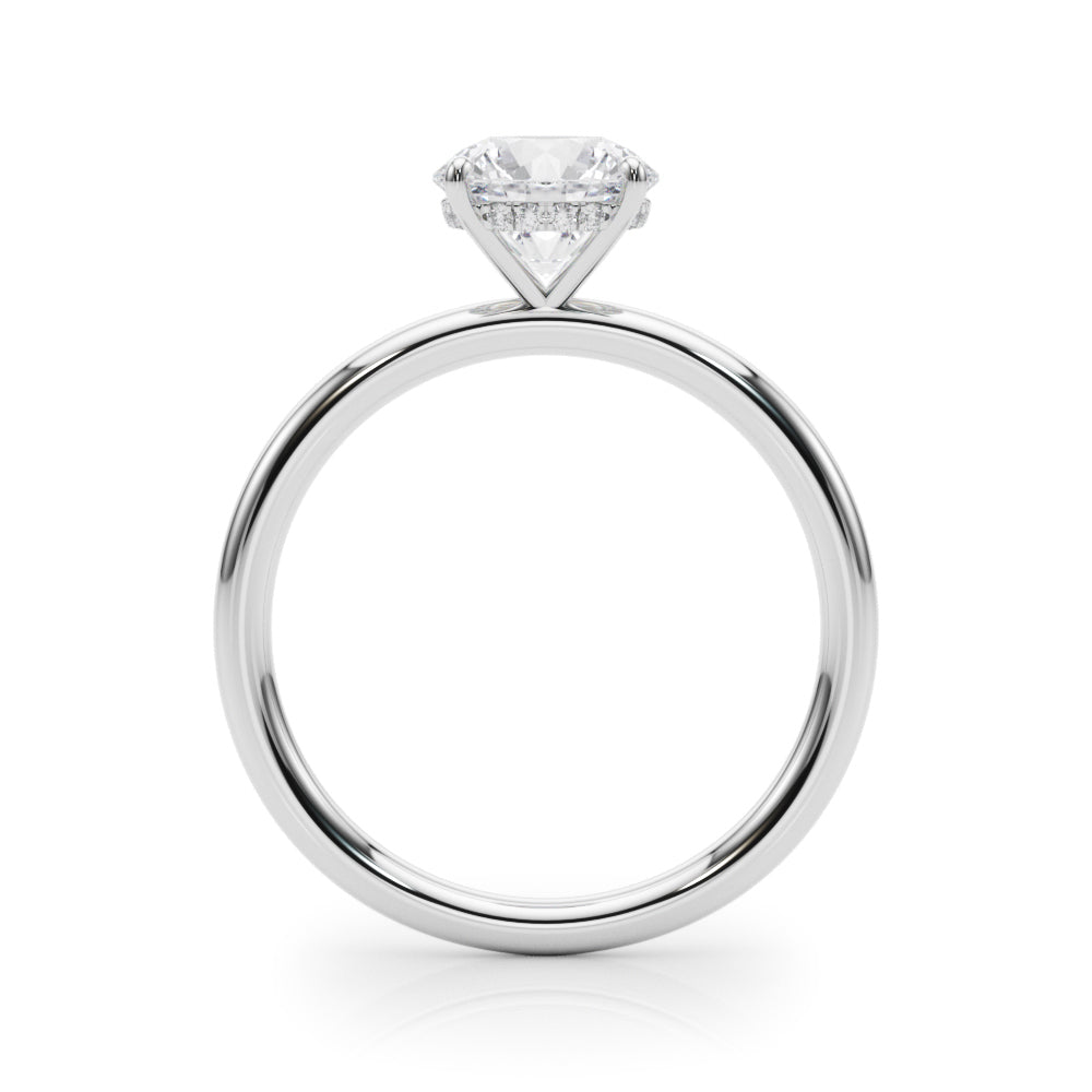 14K White Gold Engagement Ring Round Center With 3.08 TCW Diamond (Lab Grown VS-SI1, E/F/G)