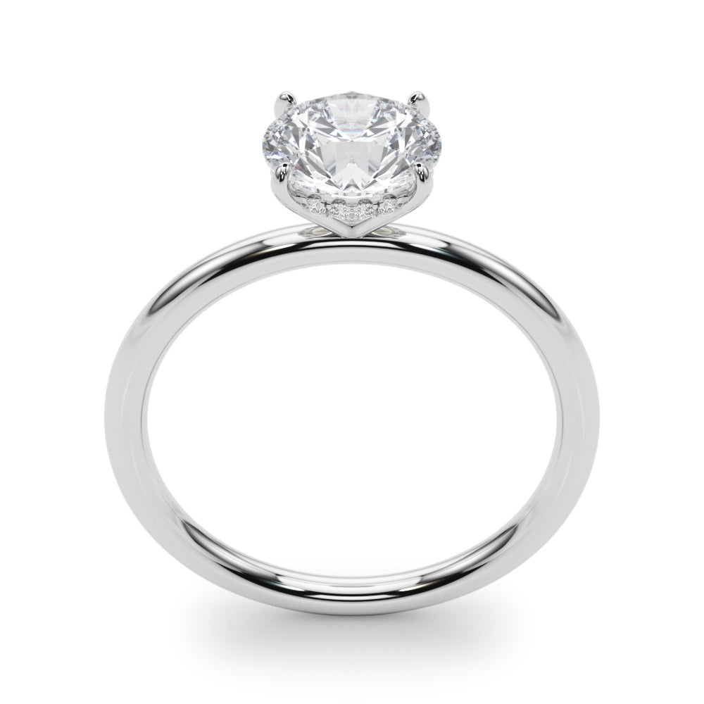 14K White Gold Engagement Ring Round Center With 3.08 TCW Diamond (Lab Grown VS-SI1, E/F/G)