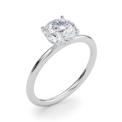 14K White Gold Engagement Ring Round Center With 3.08 TCW Diamond (Lab Grown VS-SI1, E/F/G)
