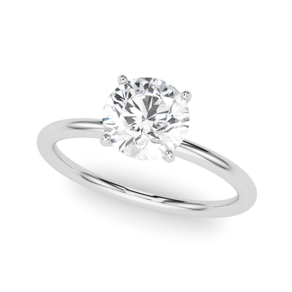 14K White Gold Engagement Ring Round Center With 3.08 TCW Diamond (Lab Grown VS-SI1, E/F/G)