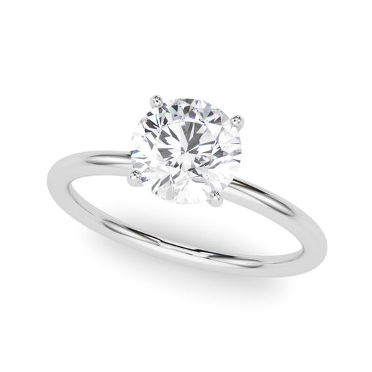 14K White Gold Engagement Ring Round Center With 3.08 TCW Diamond (Lab Grown VS-SI1, E/F/G)