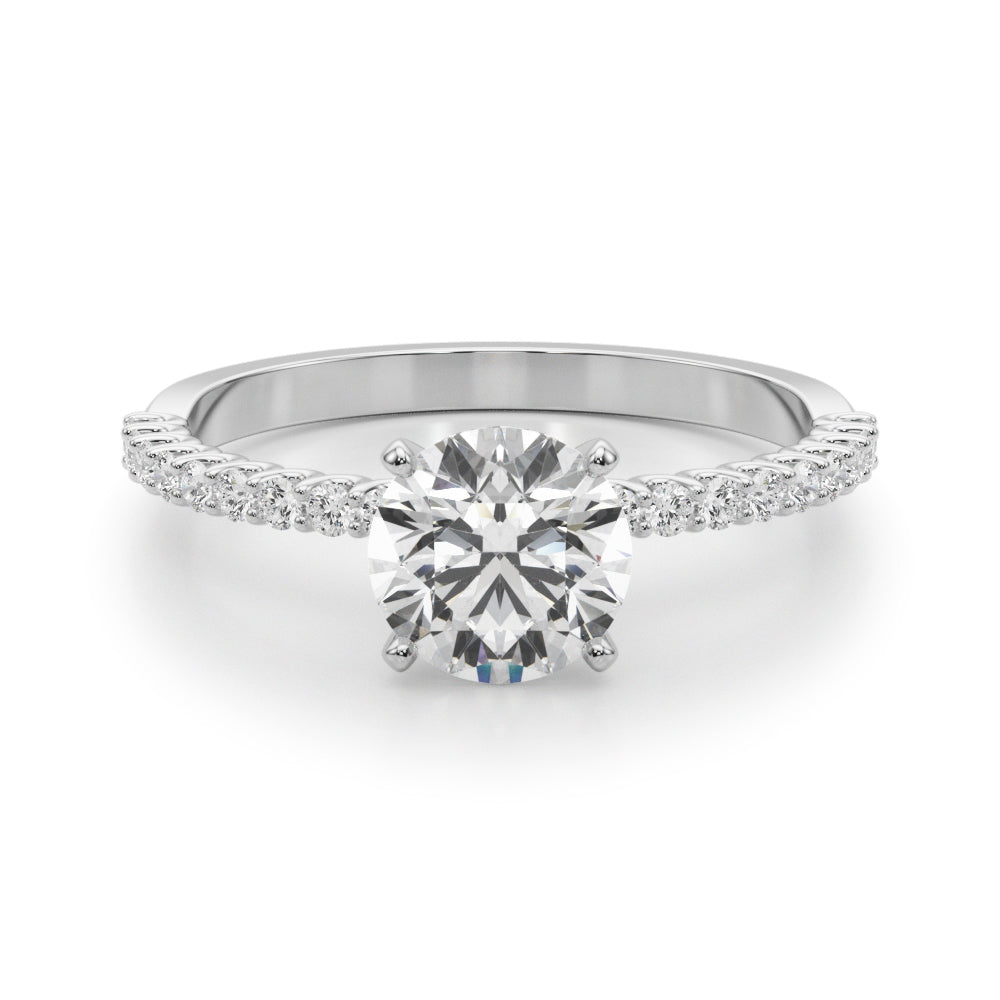 14K White Gold Engagement Ring With 1.76 TCW Diamond (Lab Grown VS-SI1, E/F/G)